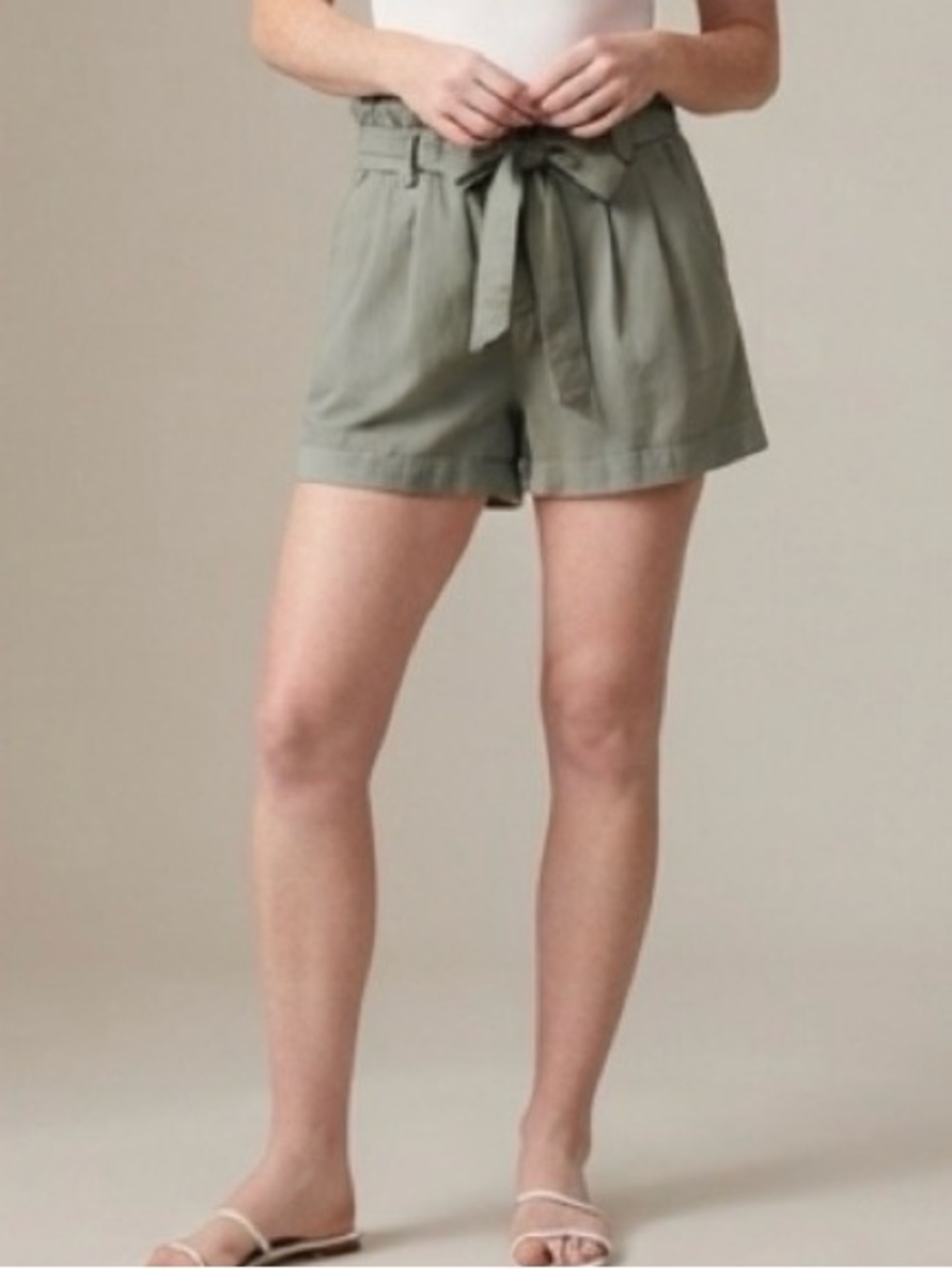 Thread & Supply High-Rise Paperbag Waist Women's Shorts - Green size large
